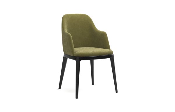 CHAISE KELLY VELOURS VERT OLIVE