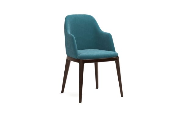 CHAISE KELLY VELOURS BLEU NIAGARA