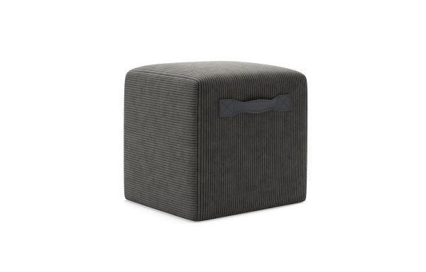  POUF CUBIC VELOURS GRIS