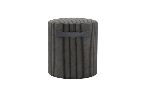 POUF MARS VELOURS GRIS