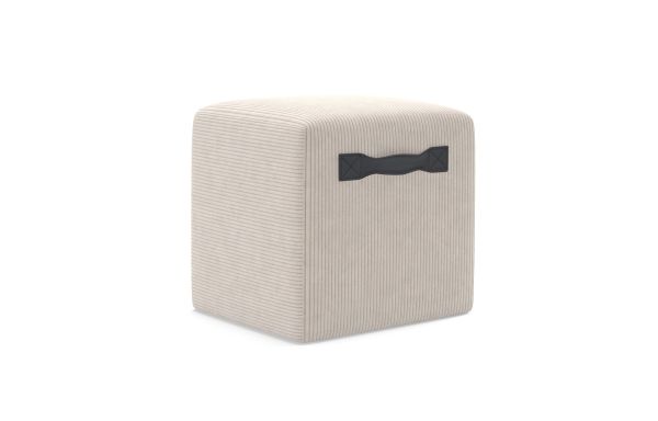  POUF CUBIC VELOURS IVOIRE