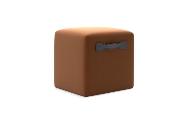 POUF CUBIC VELOURS UNI ROUILLE