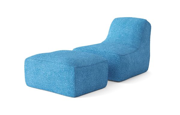 CHAUFFEUSE CHILL AVEC REPOSE-PIEDS BLEU-CIEL