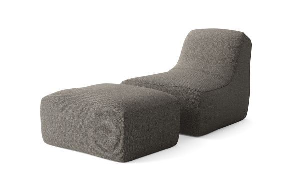 CHAUFFEUSE CHILL AVEC REPOSE-PIEDS NOIR ET TAUPE