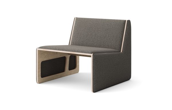 FAUTEUIL MOBY NOIR ET TAUPE