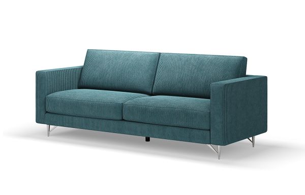 CANAPÉ TIFFANY 3 PLACES VELOURS BLEU CANARD 