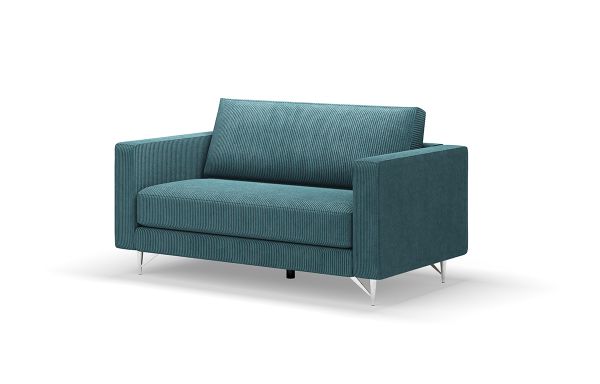 CANAPÉ TIFFANY 2 PLACES VELOURS BLEU CANARD