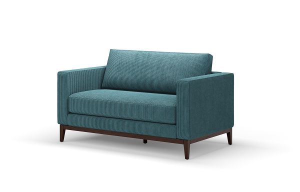 CANAPÉ LILY 2 PLACES VELOURS BLEU CANARD